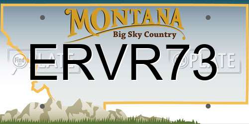 ERVR73 Montana License Plate