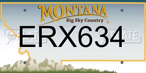 ERX634 Montana License Plate
