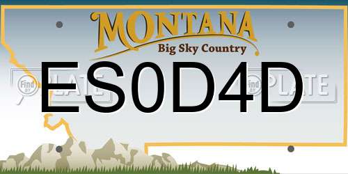 ES0D4D Montana License Plate