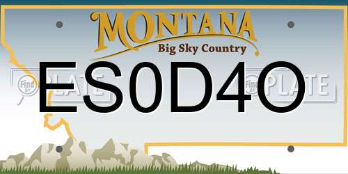 ES0D4O Montana License Plate