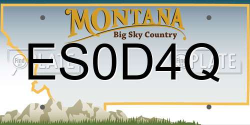 ES0D4Q Montana License Plate