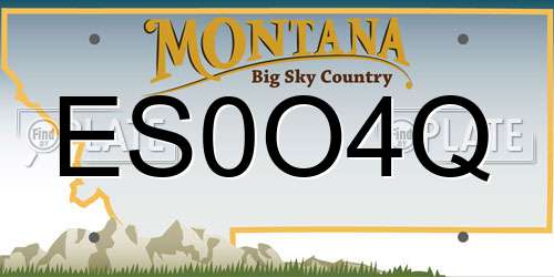 ES0O4Q Montana License Plate