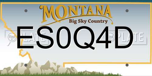 ES0Q4D Montana License Plate