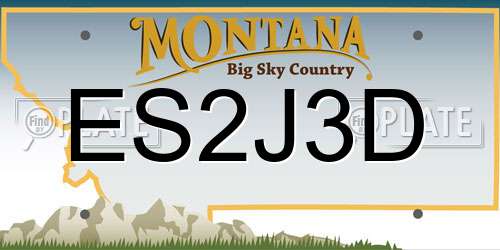 ES2J3D Montana License Plate