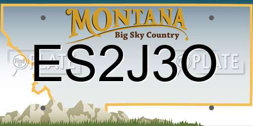 ES2J3O Montana License Plate