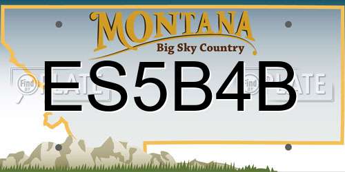 ES5B4B Montana License Plate