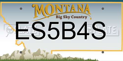 ES5B4S Montana License Plate