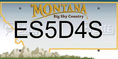 ES5D4S Montana License Plate