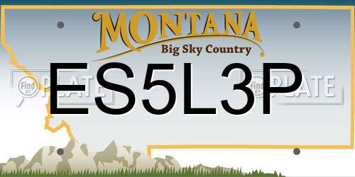 ES5L3P Montana License Plate