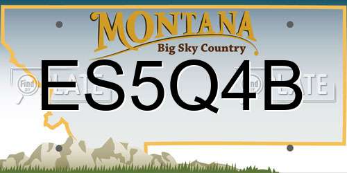 ES5Q4B Montana License Plate