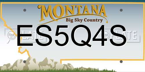 ES5Q4S Montana License Plate