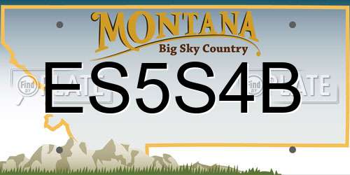 ES5S4B Montana License Plate