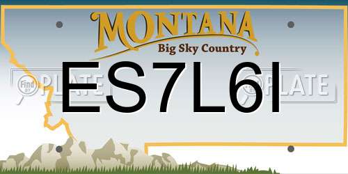 ES7L6I Montana License Plate