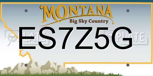 ES7Z5G Montana License Plate