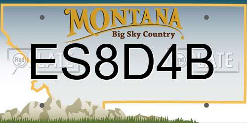 ES8D4B Montana License Plate
