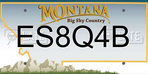 ES8Q4B Montana License Plate