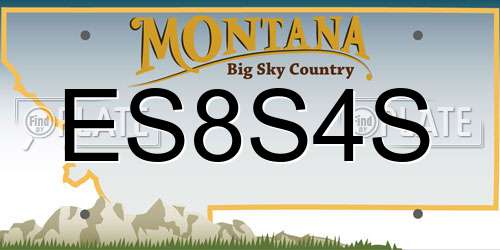 ES8S4S Montana License Plate