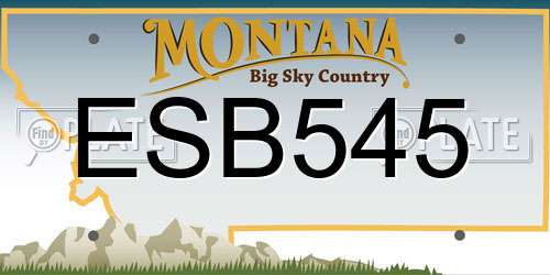 ESB545 Montana License Plate