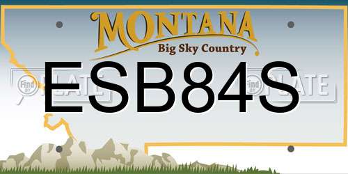ESB84S Montana License Plate