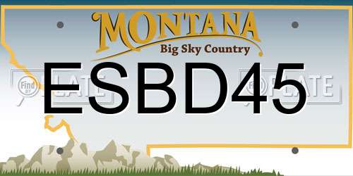 ESBD45 Montana License Plate