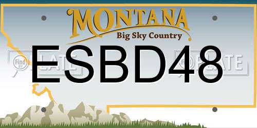 ESBD48 Montana License Plate