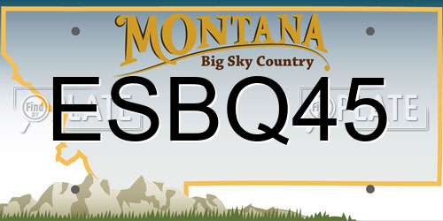 ESBQ45 Montana License Plate
