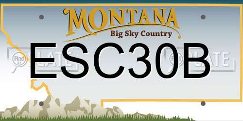 ESC30B Montana License Plate