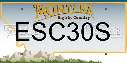 ESC30S Montana License Plate