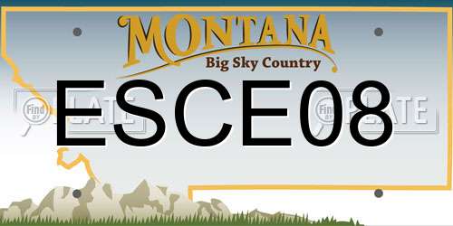 ESCE08 Montana License Plate