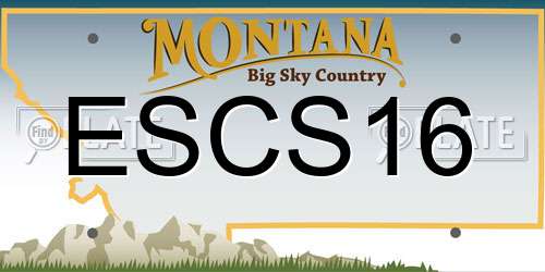 ESCS16 Montana License Plate