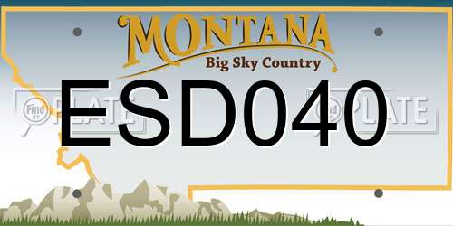 ESD040 Montana License Plate