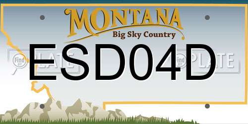 ESD04D Montana License Plate