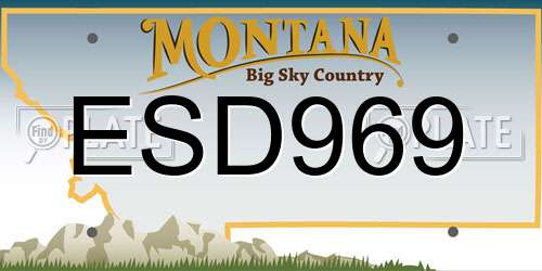 ESD969 Montana License Plate