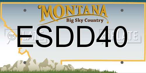 ESDD40 Montana License Plate