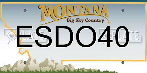 ESDO40 Montana License Plate