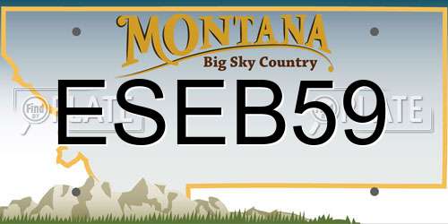 ESEB59 Montana License Plate