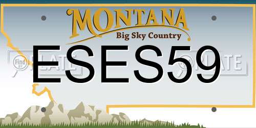 ESES59 Montana License Plate