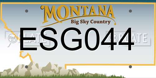 ESG044 Montana License Plate
