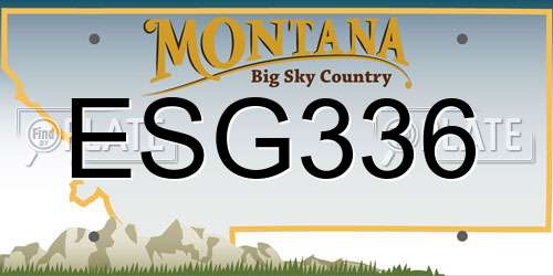 ESG336 Montana License Plate