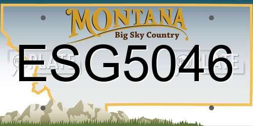 ESG5046 Montana License Plate