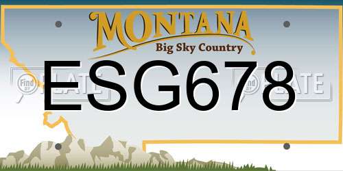 ESG678 Montana License Plate