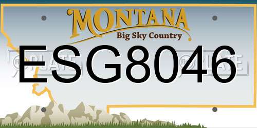 ESG8046 Montana License Plate