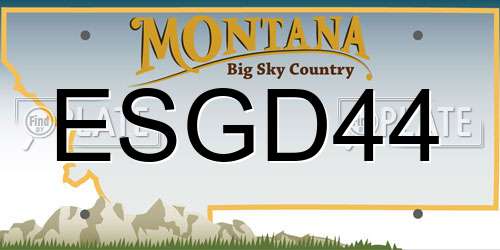 ESGD44 Montana License Plate