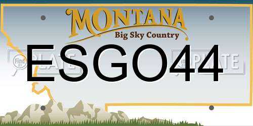 ESGO44 Montana License Plate