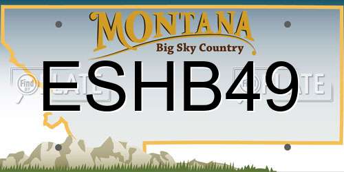 ESHB49 Montana License Plate
