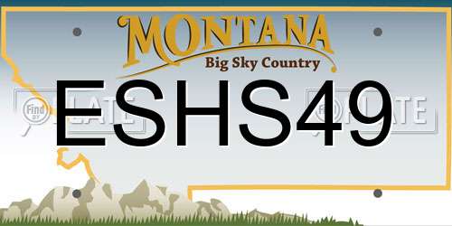 ESHS49 Montana License Plate