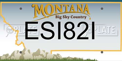 ESI82I Montana License Plate