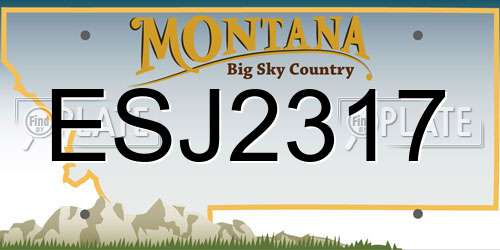 ESJ2317 Montana License Plate