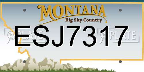 ESJ7317 Montana License Plate