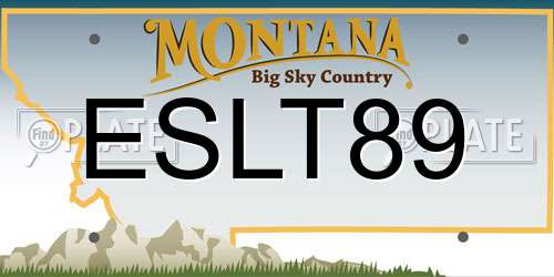 ESLT89 Montana License Plate